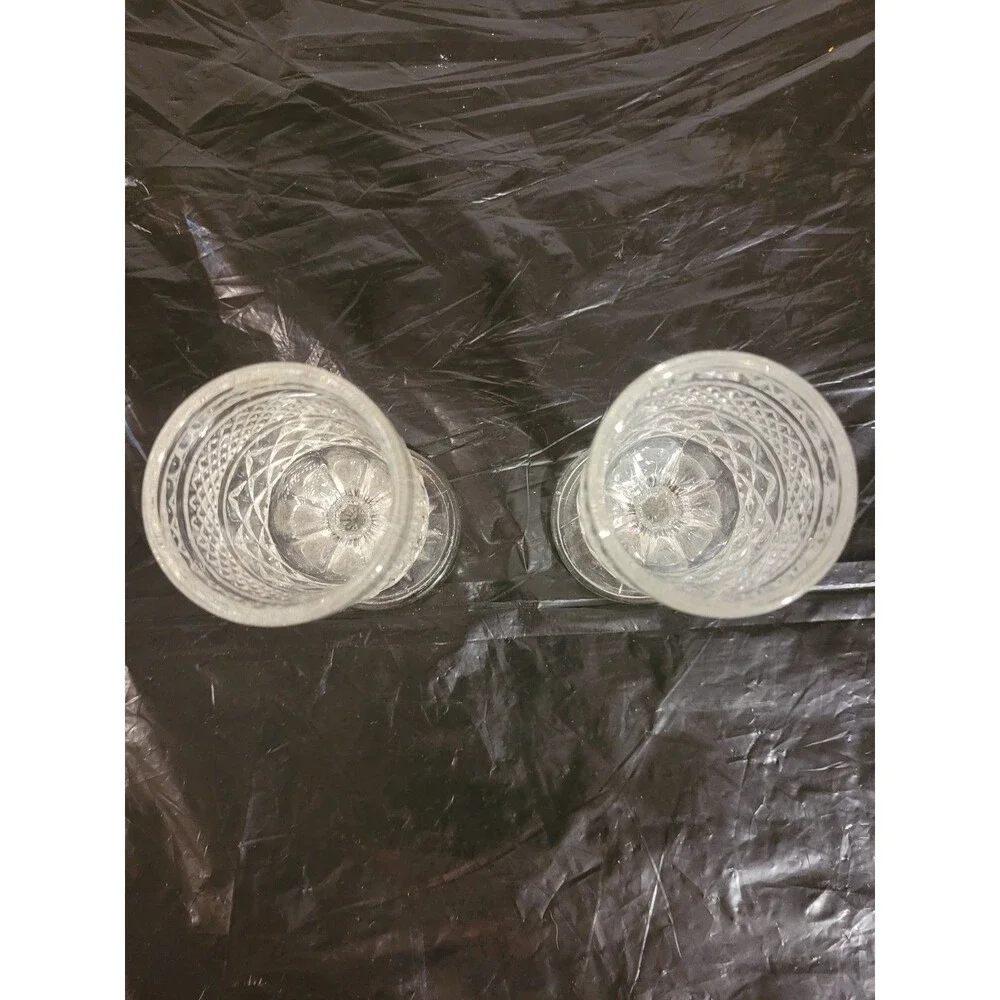 Two Anchor Hocking Wexford Diamond Glass 4.5